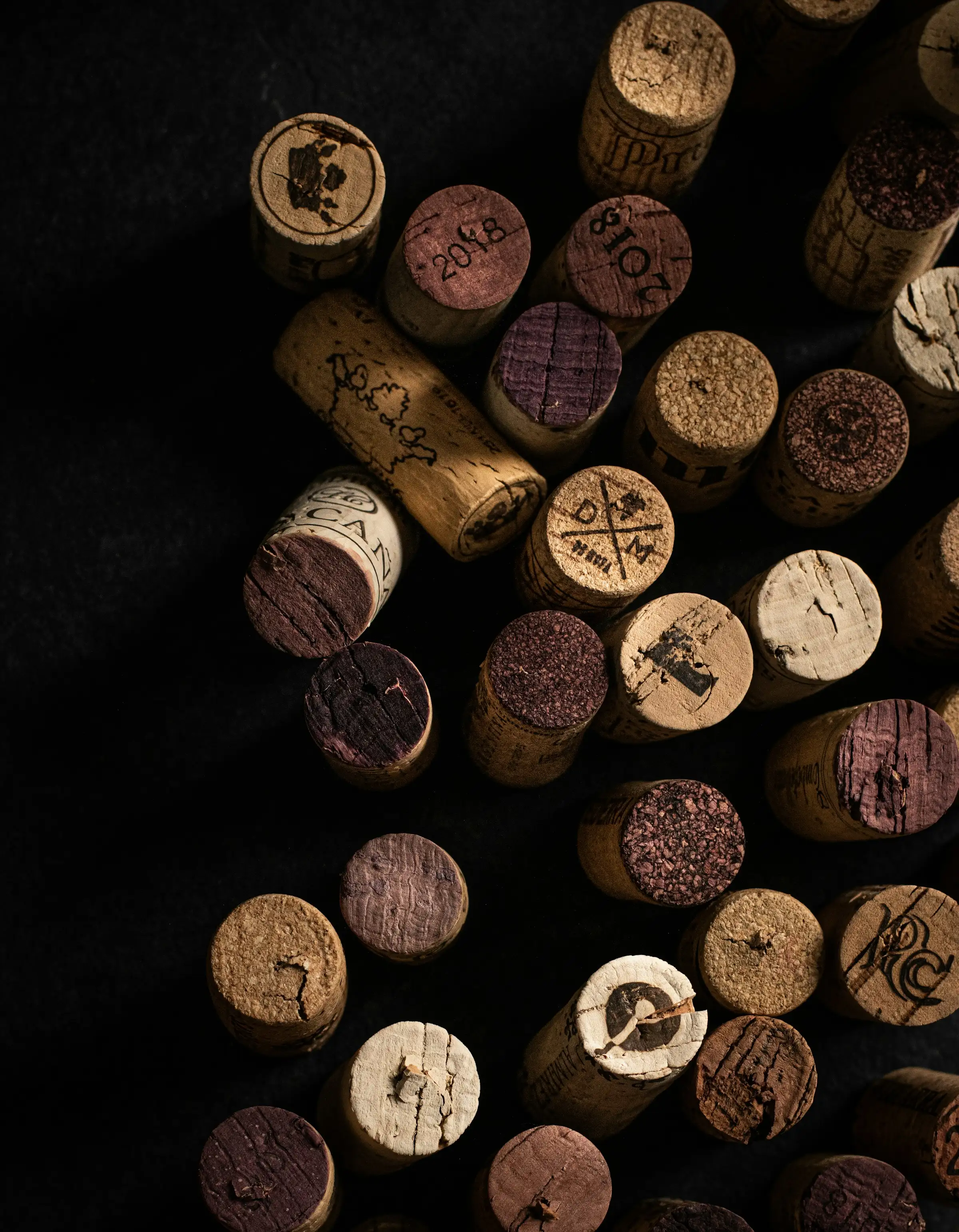 Corks and glasses
